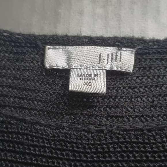 J. Jill Black Linen Blend Short Sleeve Top XS - Picture 2 of 10
